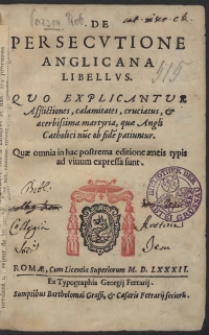 De Persecutione Anglicana Libellus [...]