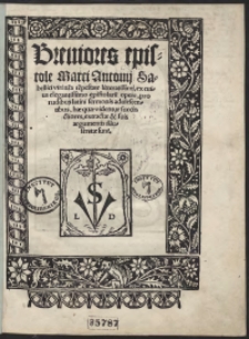 Breviores epistole Marci Antonii Sabellici [&hellip;]