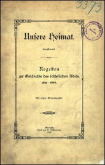 Regesten zur Geschichte des schlesischen Adels 1241-1300