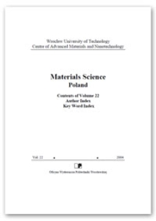 Materials Science-Poland : Contents of Volume 22. Author Index. Key Word Index