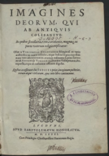 Imagines Deorum, Qui Ab Antiquis Colebantur […]