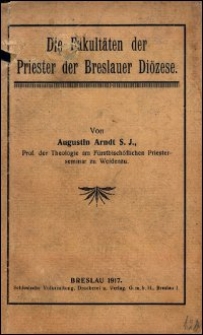 Die Fakultäten der Priester der Breslauer Diözese