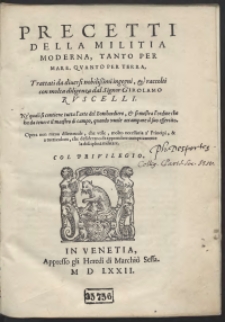 Precetti Della Militia Moderna, Tanto Per Mare, Quanto Per Terra […]