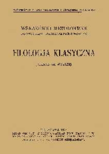 Wskazówki metodyczne do programu gimnazjum państwowego : filologja klasyczna (gimnzajum wyższe)