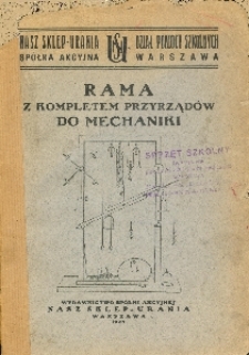 Rama z kompletem przyrządów do mechaniki