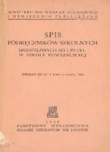 Spis podręczników szkolnych dozwolonych do użytku w szkole powszechnej