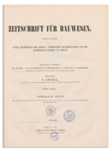 Zeitschrift f&uuml;r Bauwesen, Jr. XXVII, 1877, H. 4-7