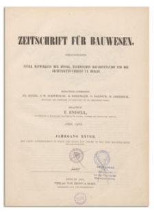 Zeitschrift f&uuml;r Bauwesen, Jr. XXVIII, 1878, H. 11-12