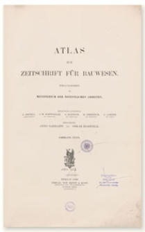 Atlas zur Zeitschrift für Bauwesen, Jr. XXXX, 1890