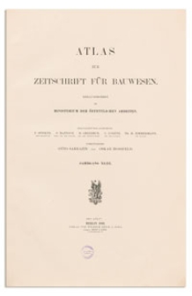 Atlas zur Zeitschrift für Bauwesen, Jr. XLIII, 1893