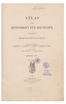 Atlas zur Zeitschrift für Bauwesen, Jr. XXXV, 1885