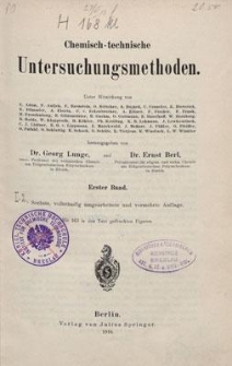 Chemisch-technische Untersuchungsmethoden. Bd. 1