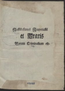 Institutiones Imperiales [&hellip;]