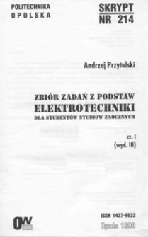 Zbiór zadań z podstaw elektrotechniki dla studentów studiów zaocznych. Cz.1