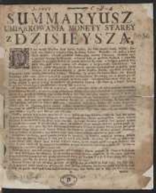 Summaryusz Umiarkowania Monety Starey z Dzisieyszą