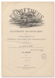 Prometheus : Illustrierte Wochenschrift über die Fortschritte in Gewerbe, Industrie und Wissenschaft. 21. Jahrgang, 1910, Nr 1066