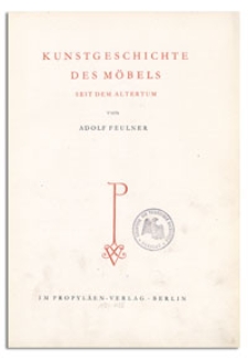 Kunstgeschichte des Möbels : seit dem Altertum