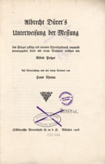 Albrecht Dürer’s Unterweisung der Messung