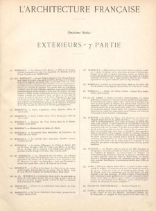 L'Architecture Française. Onzième Série: Extérieurs - 7e Partie