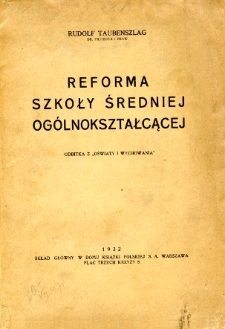 Reforma szkoły średniej ogólnokształcącej