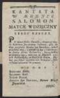 Kantata w muzyce [Salomon matce wdzięczny]