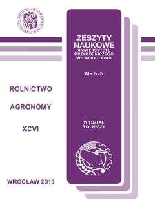 Zeszyty Naukowe Uniwersytetu Przyrodniczego we Wrocławiu. Rolnictwo 96, 2010