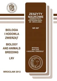 Zeszyty Naukowe Uniwersytetu Przyrodniczego we Wrocławiu. Biologia i Hodowla Zwierząt 65, 2012