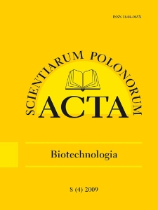 Acta Scientiarum Polonorum. Biotechnologia 4, 2009