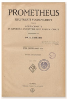 Prometheus : Illustrierte Wochenschrift über die Fortschritte in Gewerbe, Industrie und Wissenschaft. 29. Jahrgang, 1918, Nr 1500