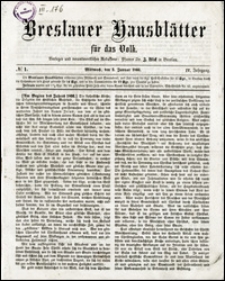 Breslauer Hausbl&auml;tter f&uuml;r das Volk. Jg. 4, Nr. 1 (1866)