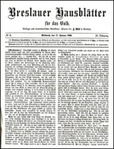 Breslauer Hausbl&auml;tter f&uuml;r das Volk. Jg. 4, Nr. 5 (1866)