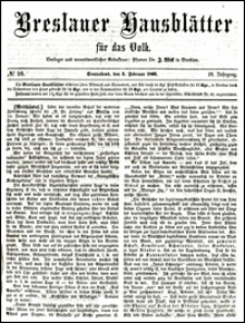 Breslauer Hausbl&auml;tter f&uuml;r das Volk. Jg. 4, Nr. 10 (1866)