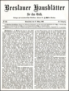 Breslauer Hausbl&auml;tter f&uuml;r das Volk. Jg. 4, Nr. 22 (1866)