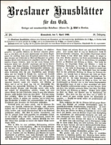 Breslauer Hausbl&auml;tter f&uuml;r das Volk. Jg. 4, Nr. 28 (1866)