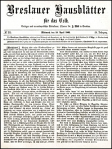 Breslauer Hausbl&auml;tter f&uuml;r das Volk. Jg. 4, Nr. 31 (1866)