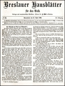 Breslauer Hausbl&auml;tter f&uuml;r das Volk. Jg. 4, Nr. 32 (1866)