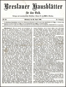 Breslauer Hausbl&auml;tter f&uuml;r das Volk. Jg. 4, Nr. 33 (1866)