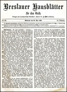 Breslauer Hausbl&auml;tter f&uuml;r das Volk. Jg. 4, Nr. 43 (1866)