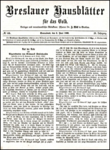 Breslauer Hausbl&auml;tter f&uuml;r das Volk. Jg. 4, Nr. 44 (1866)