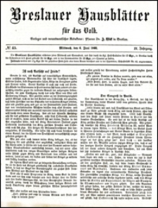 Breslauer Hausbl&auml;tter f&uuml;r das Volk. Jg. 4, Nr. 45 (1866)