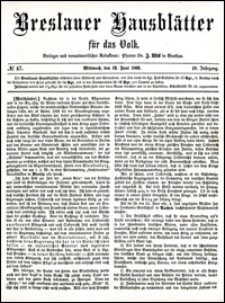 Breslauer Hausbl&auml;tter f&uuml;r das Volk. Jg. 4, Nr. 47 (1866)