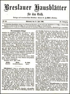 Breslauer Hausbl&auml;tter f&uuml;r das Volk. Jg. 4, Nr. 55 (1866)