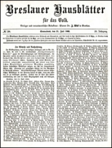 Breslauer Hausbl&auml;tter f&uuml;r das Volk. Jg. 4, Nr. 58 (1866)