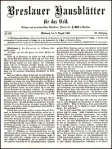 Breslauer Hausbl&auml;tter f&uuml;r das Volk. Jg. 4, Nr. 63 (1866)