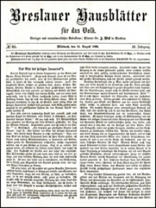 Breslauer Hausbl&auml;tter f&uuml;r das Volk. Jg. 4, Nr. 65 (1866)