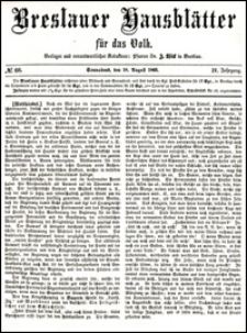 Breslauer Hausbl&auml;tter f&uuml;r das Volk. Jg. 4, Nr. 66 (1866)