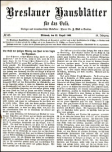 Breslauer Hausbl&auml;tter f&uuml;r das Volk. Jg. 4, Nr. 67 (1866)