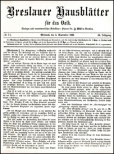Breslauer Hausbl&auml;tter f&uuml;r das Volk. Jg. 4, Nr. 71 (1866)