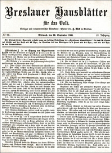 Breslauer Hausbl&auml;tter f&uuml;r das Volk. Jg. 4, Nr. 77 (1866)