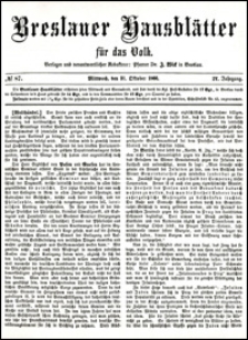 Breslauer Hausbl&auml;tter f&uuml;r das Volk. Jg. 4, Nr. 87 (1866)